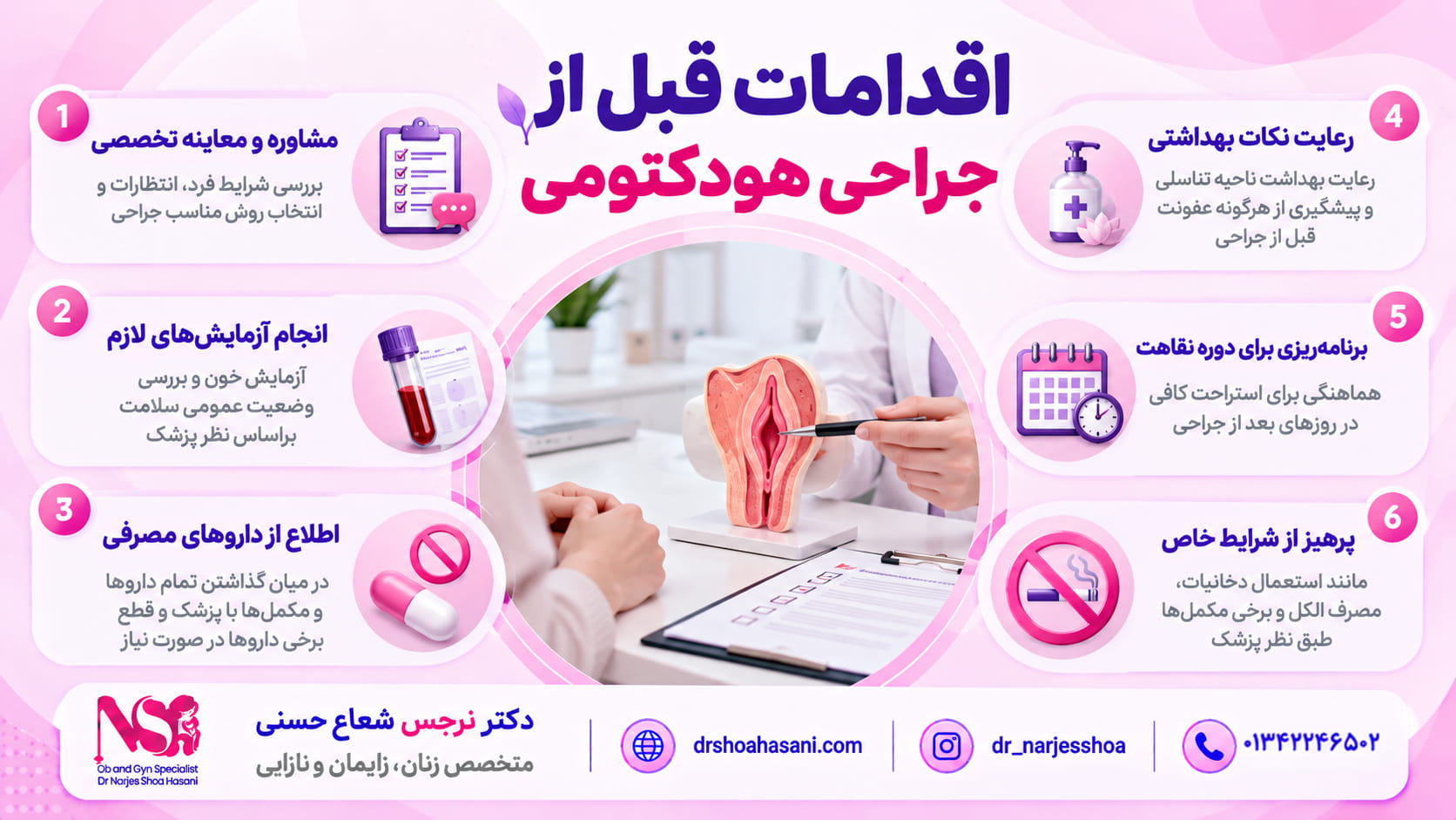 اقدامات قبل از جراحی هودکتومی